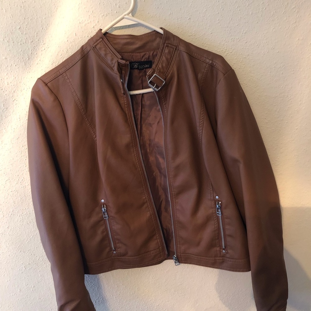 Brown moto jacket